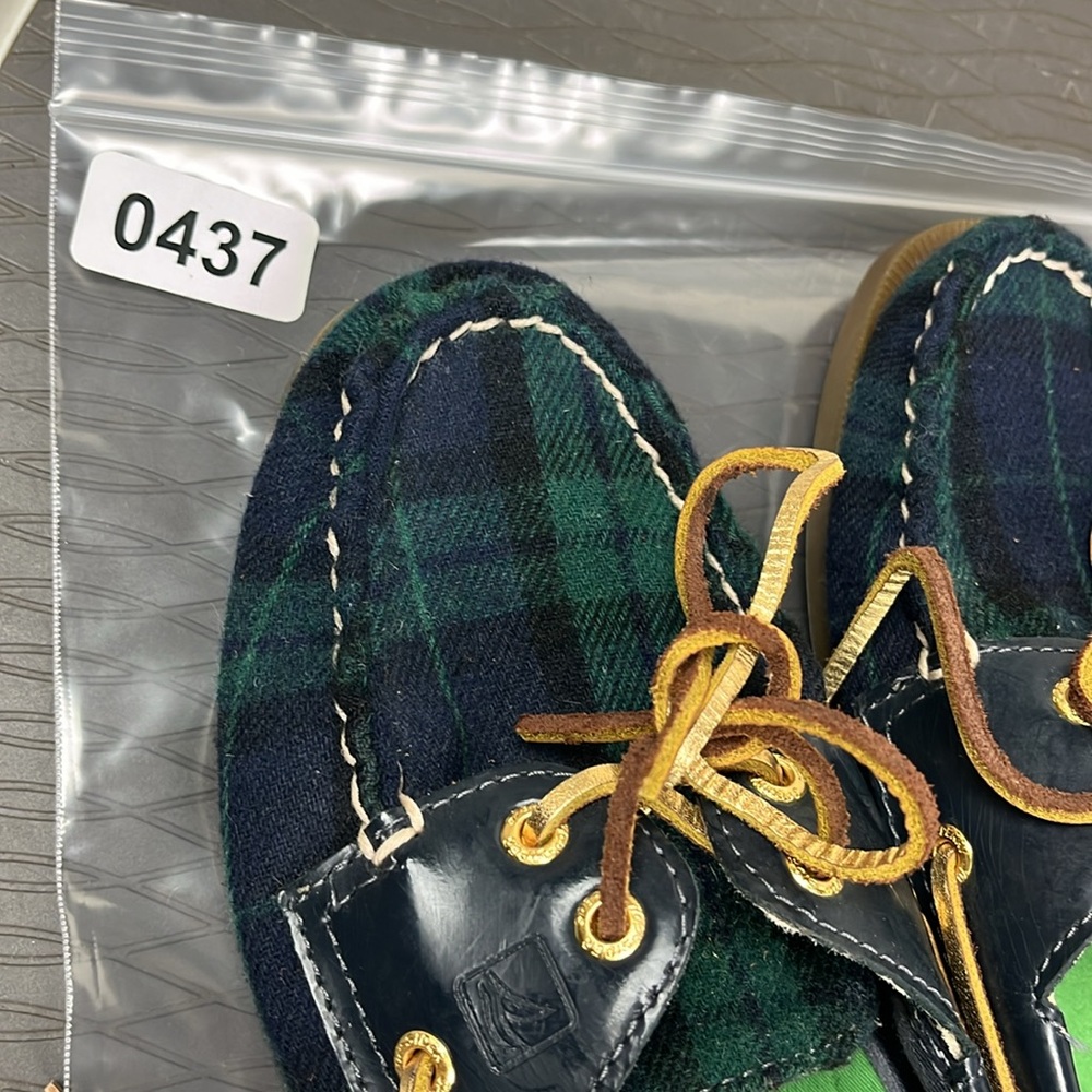 Sperry Blue and Green Plaid Topsider Boat Shoes Womens 7.5 - Picture 15 of 15